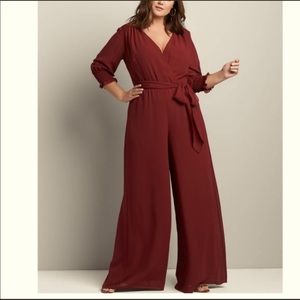 Stunning Lightweight burgundy Jumpsuit, NWT, Sz 20, LaneBryant